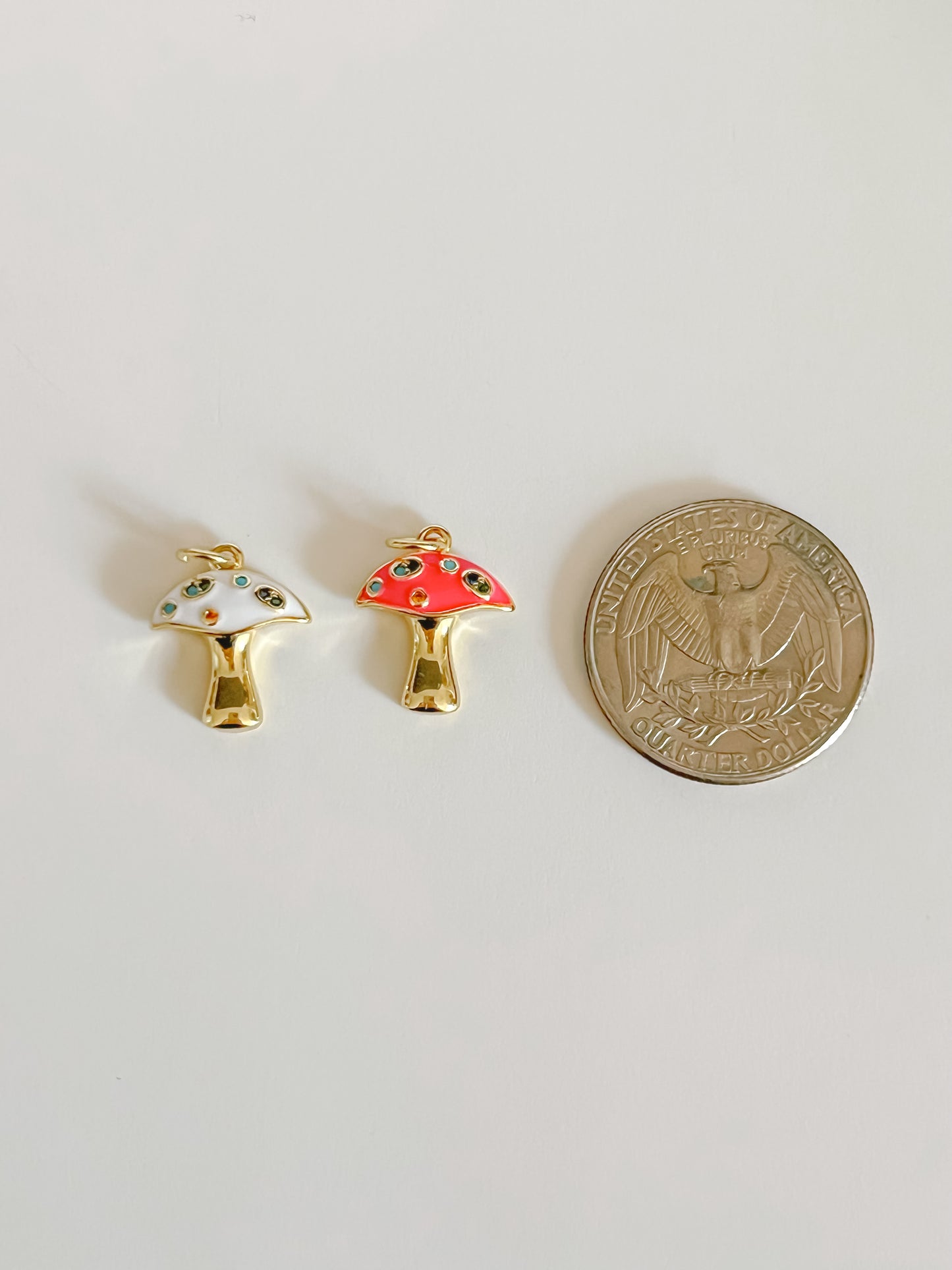 Enamel mushroom charm