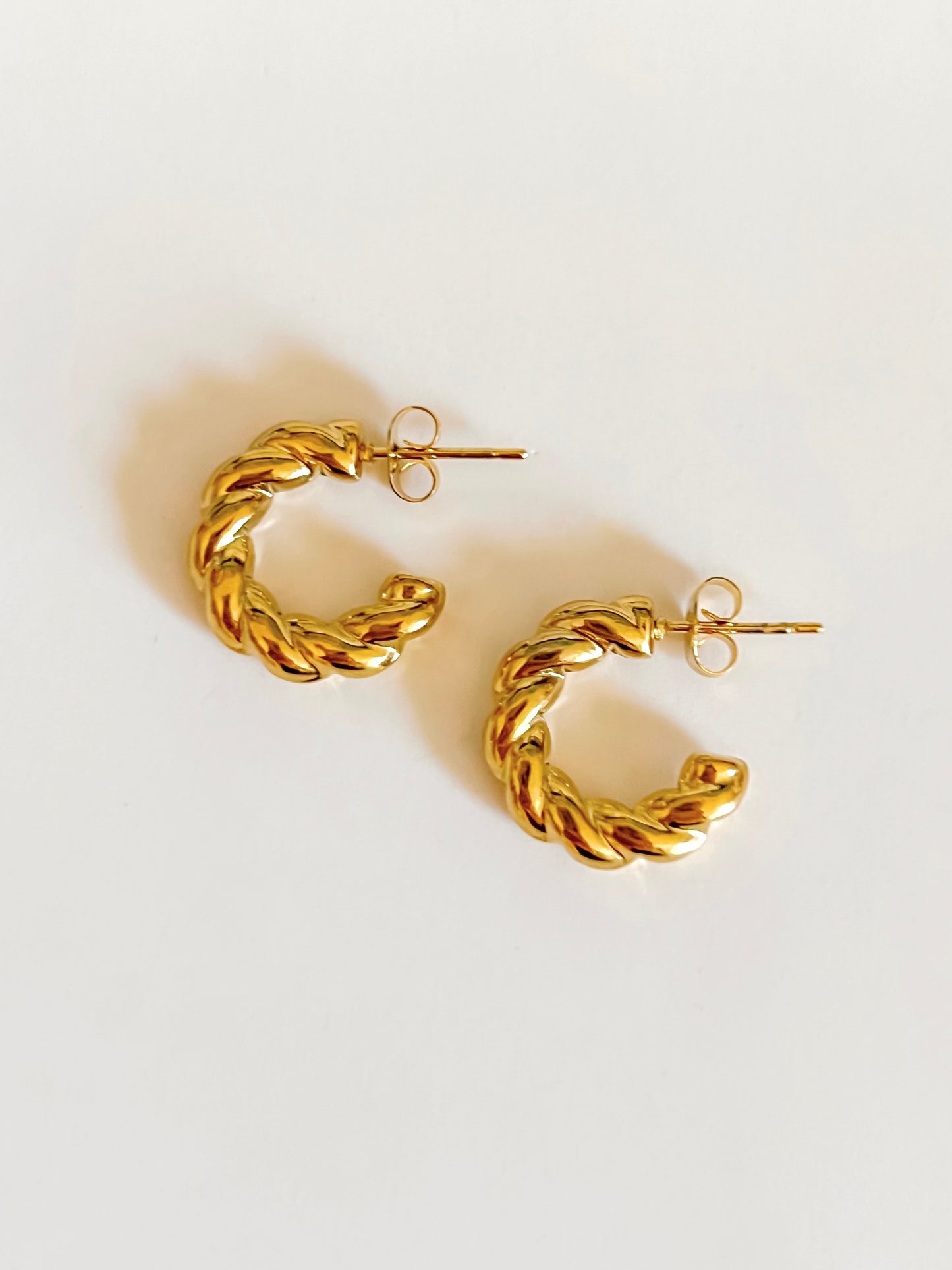 Small twisted hoop earrings