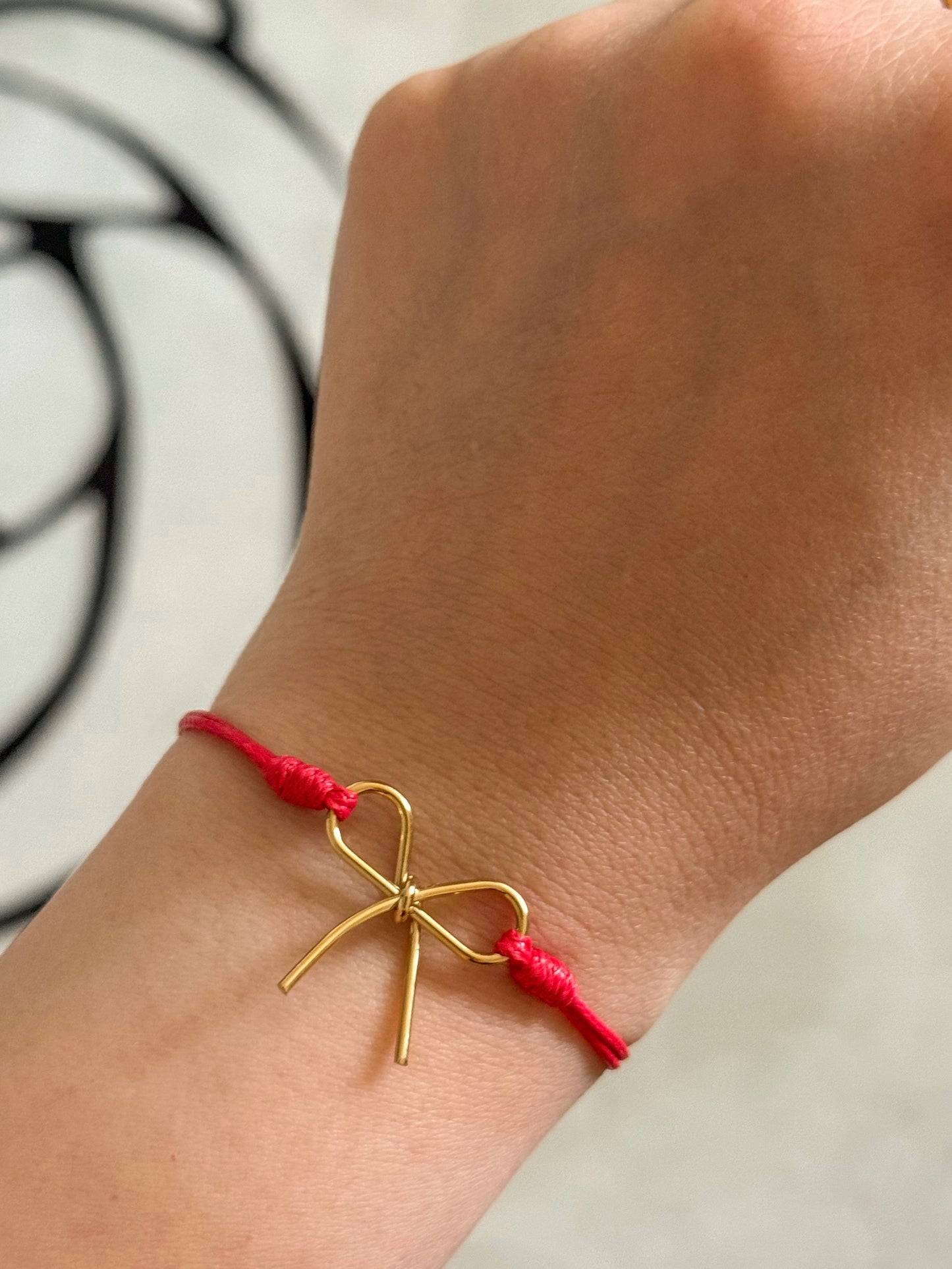 Bow red cord bracelet