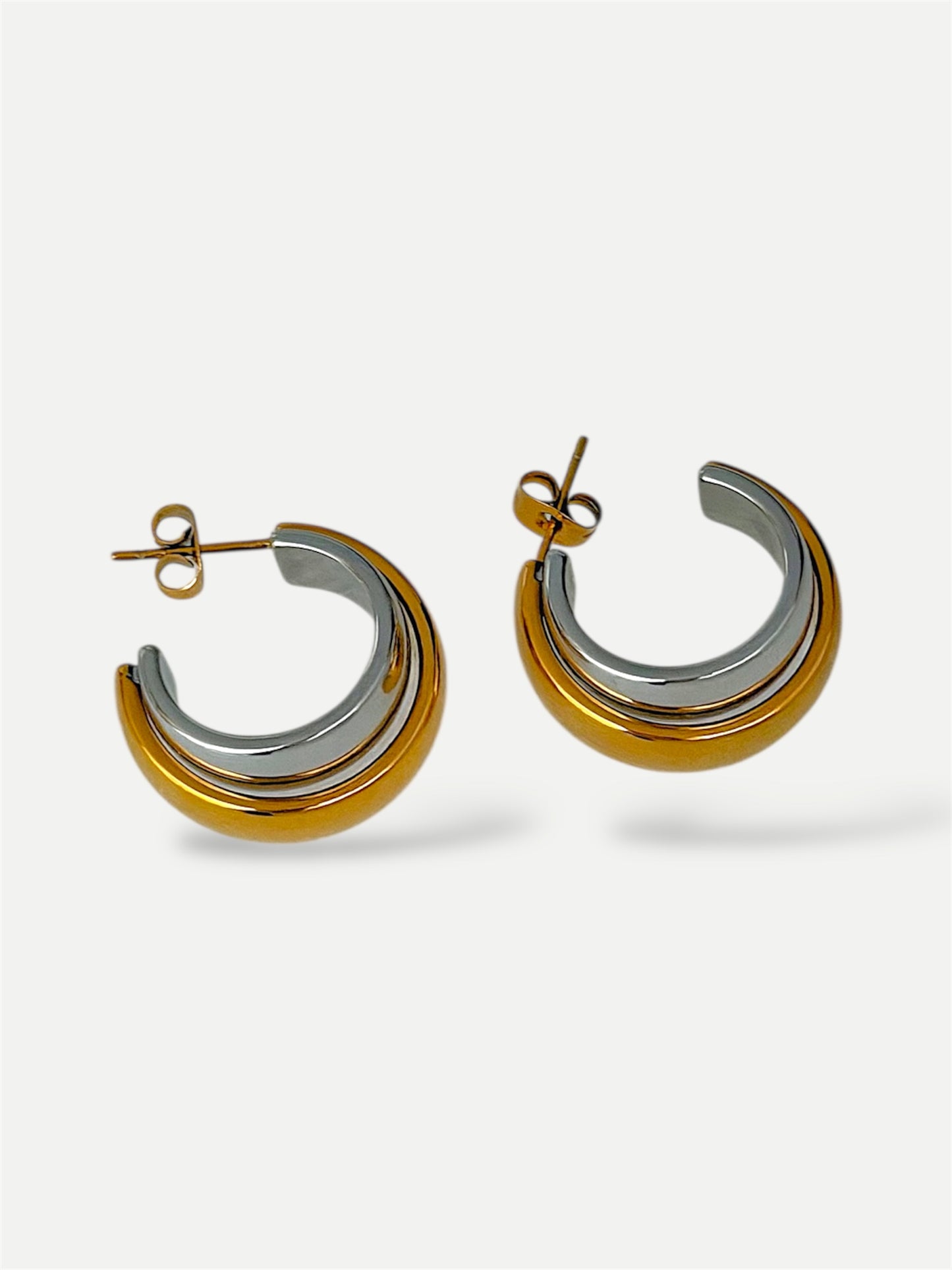 Two Tone Hoop Earrings