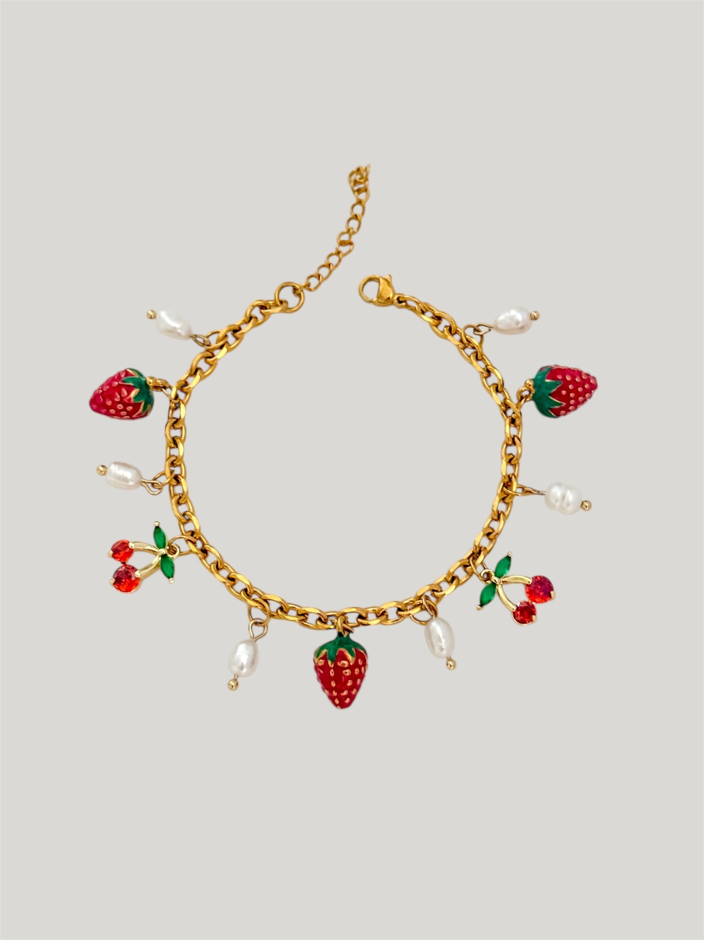 Berries and cream charms bracelet