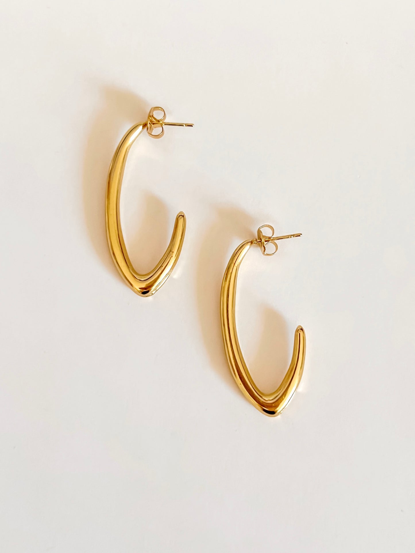 Long oval hoop earrings