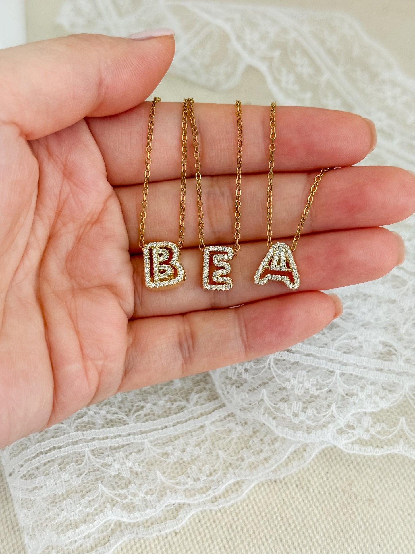 Disco initial necklace