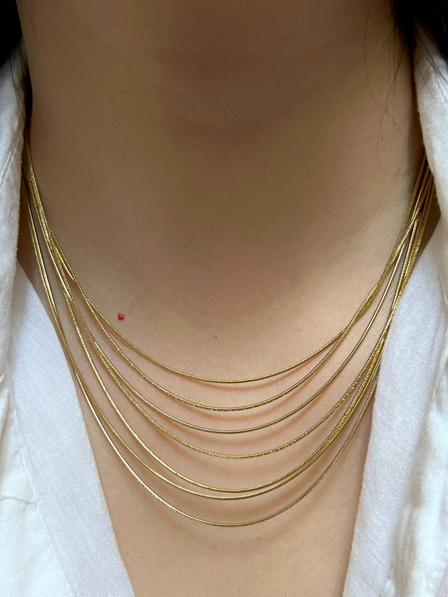 Multi layers snake chain necklace