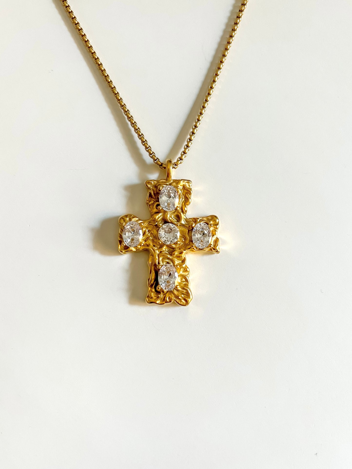 Statement cross necklace