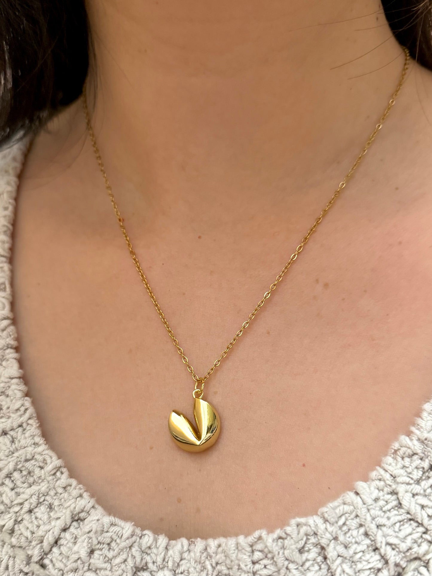 Fortune cookie necklace