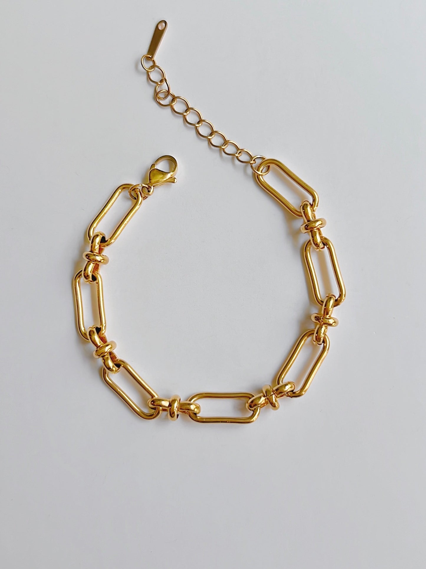 Oval rectangle interlock bracelet