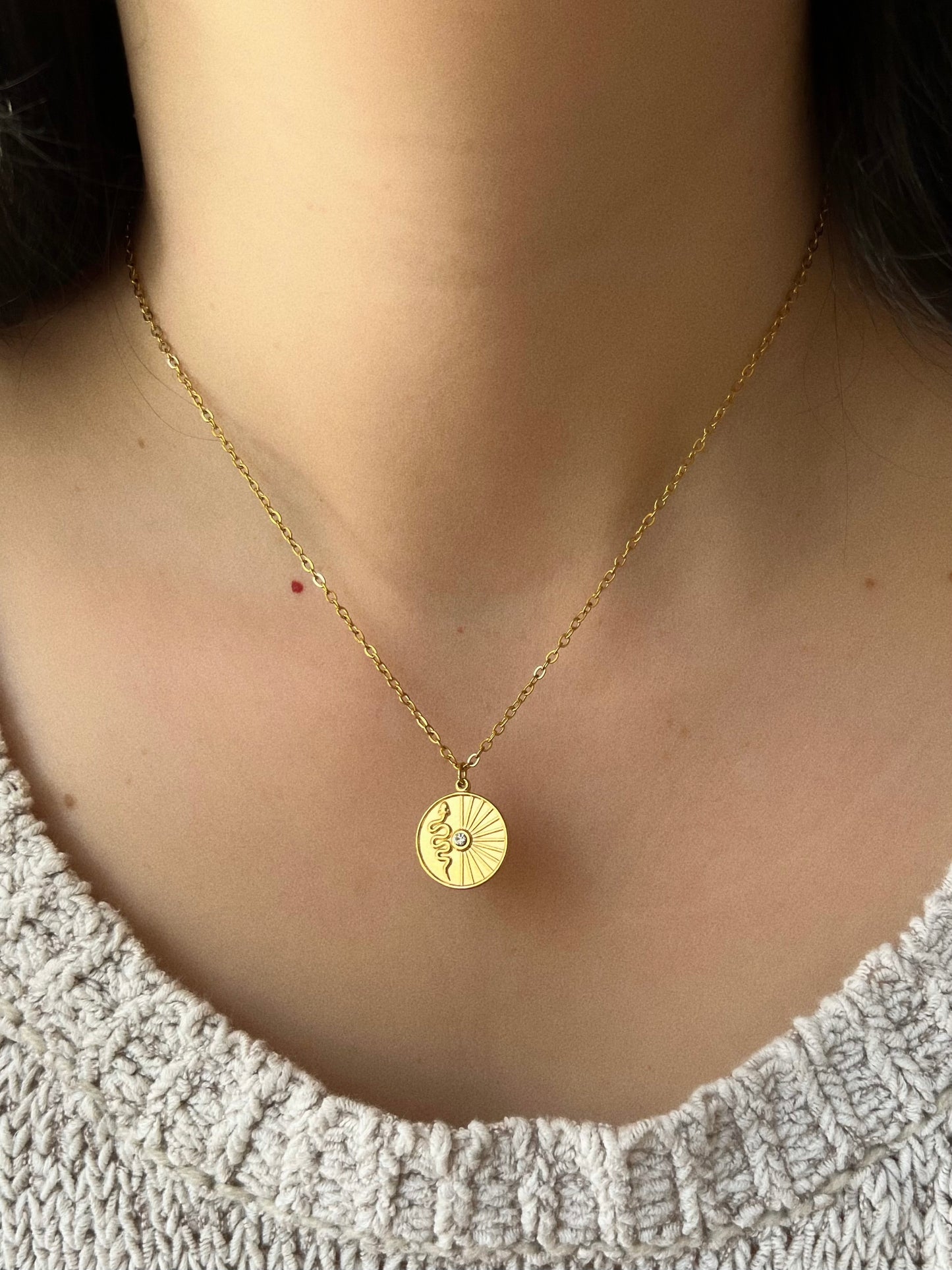 Snake medallion necklace