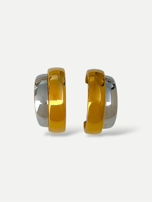 Two Tone Hoop Earrings