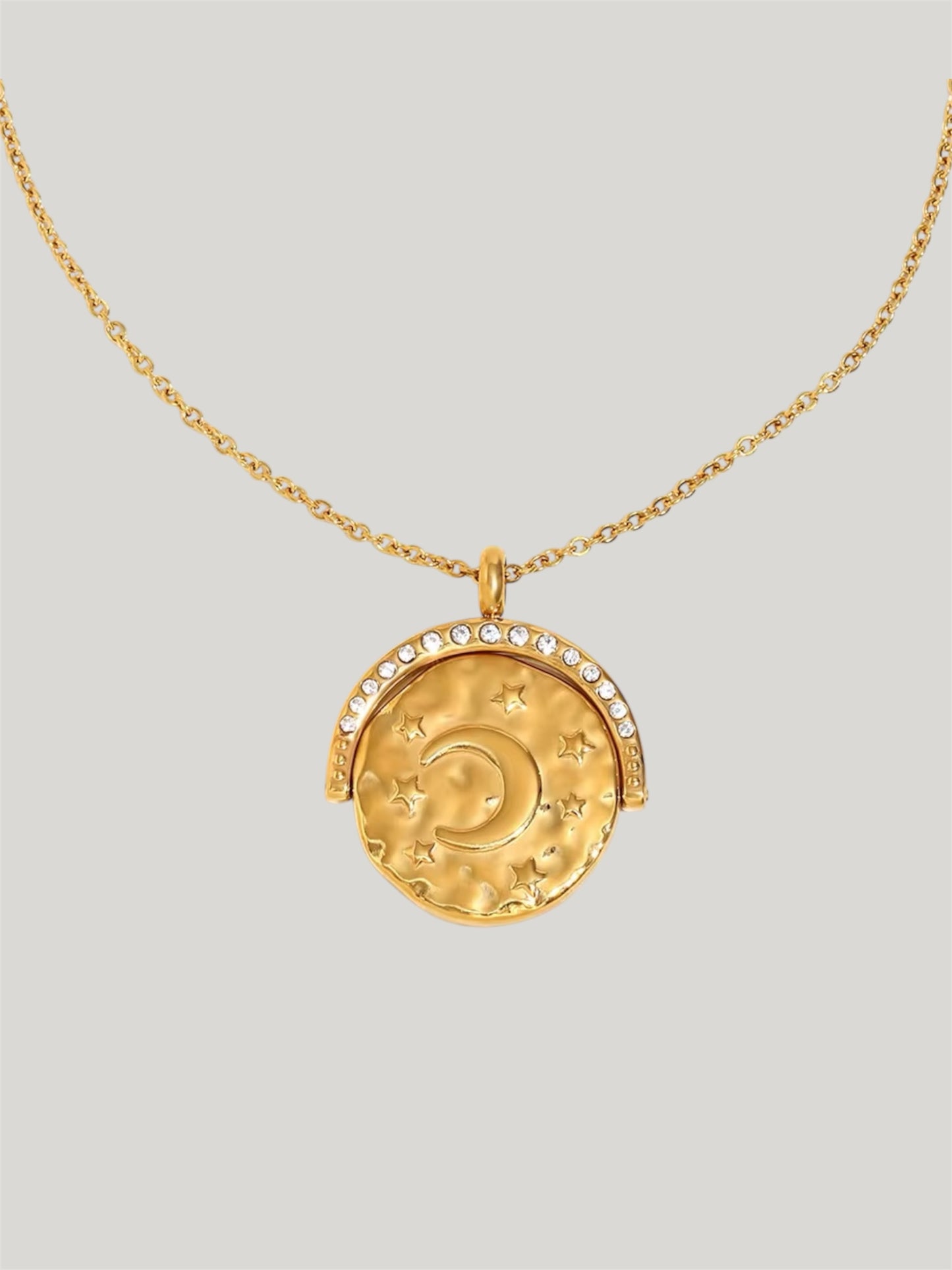 Celestial flip pendant necklace