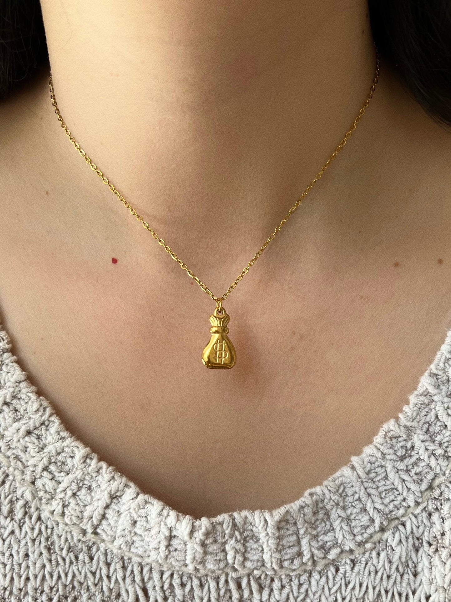 Money bag necklace