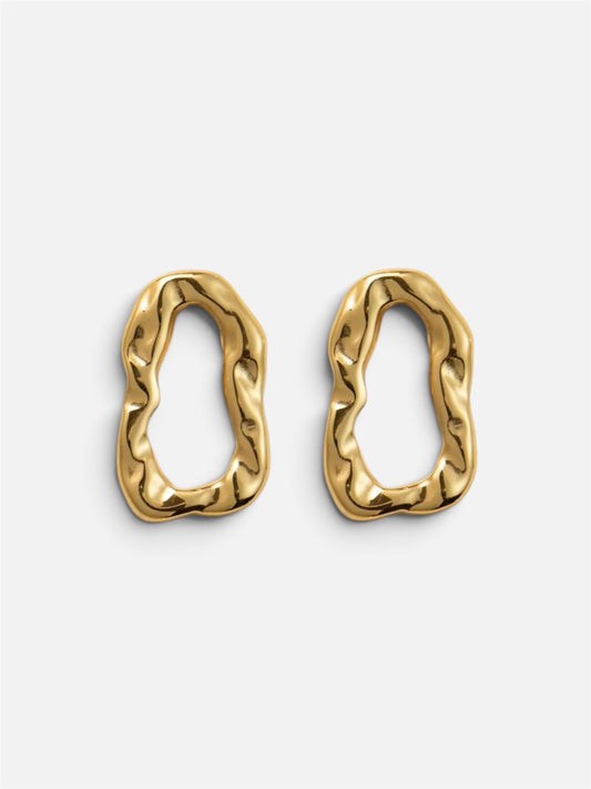 Hammered oval earrings