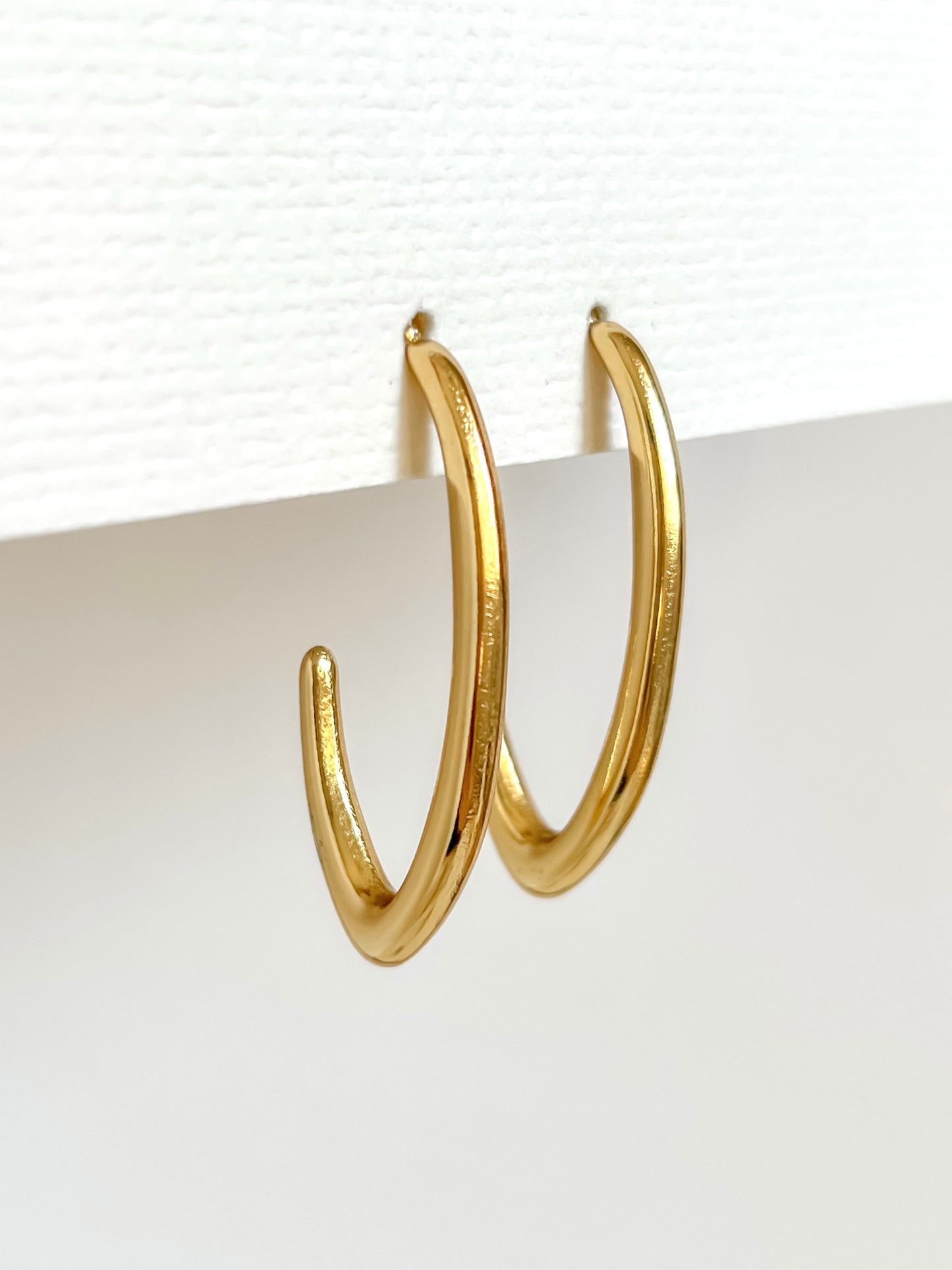 Long oval hoop earrings