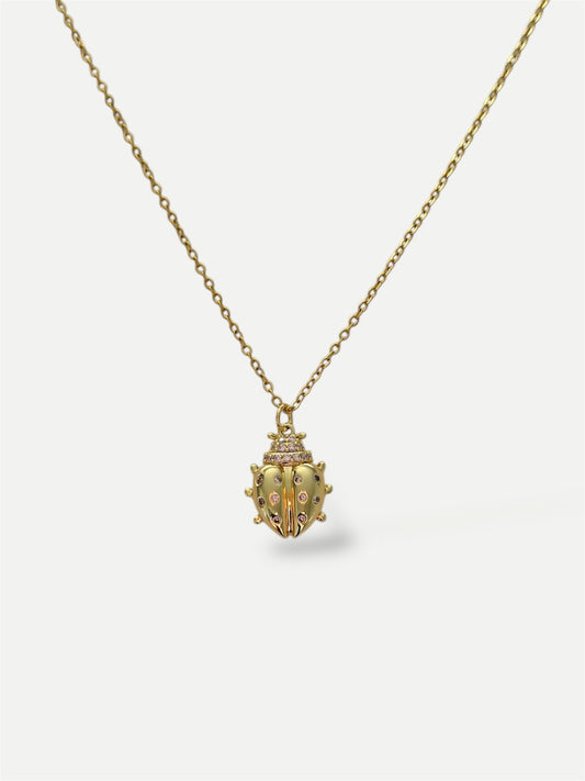 Golden ladybug necklace