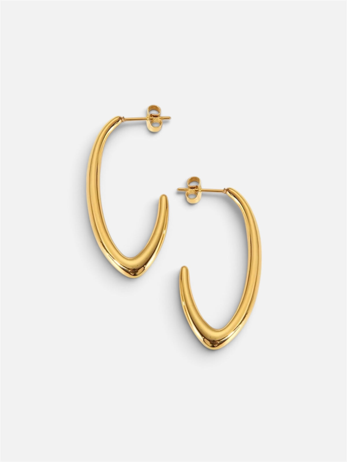 Long oval hoop earrings