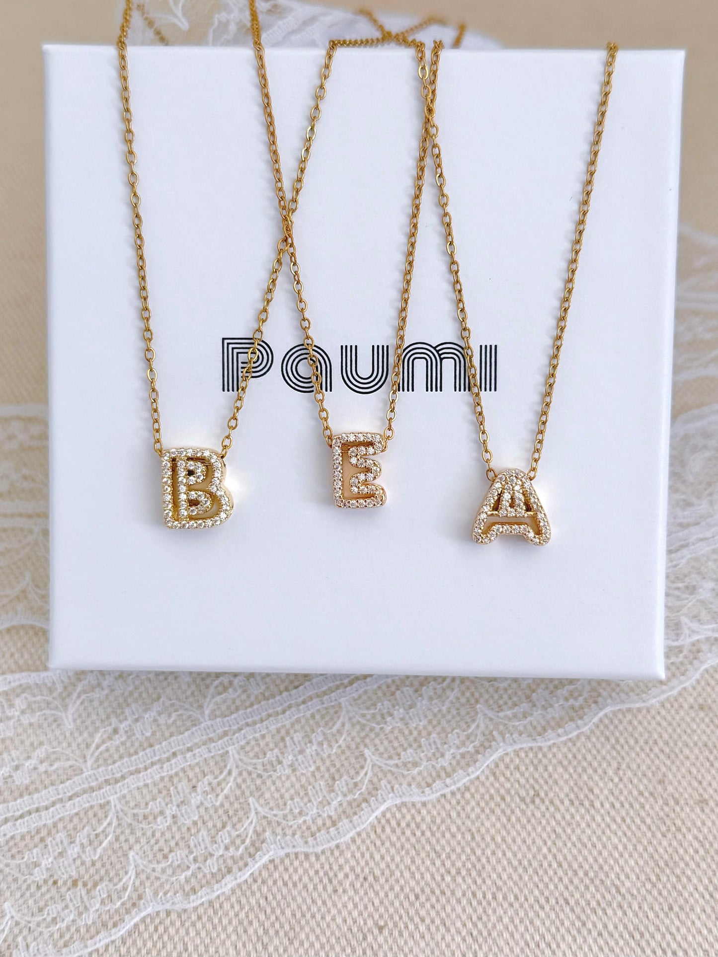 Disco initial necklace