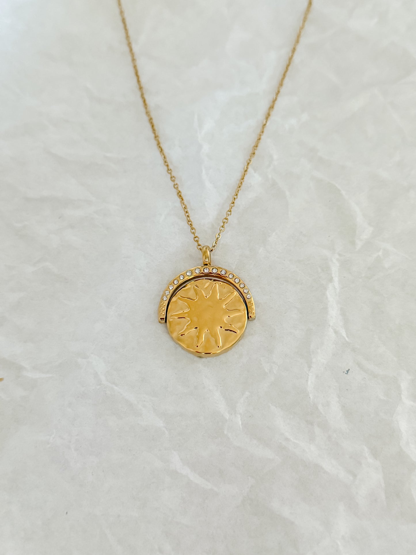 Celestial flip pendant necklace