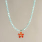 Blue cotton necklace