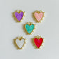 Enamel pointed heart charm