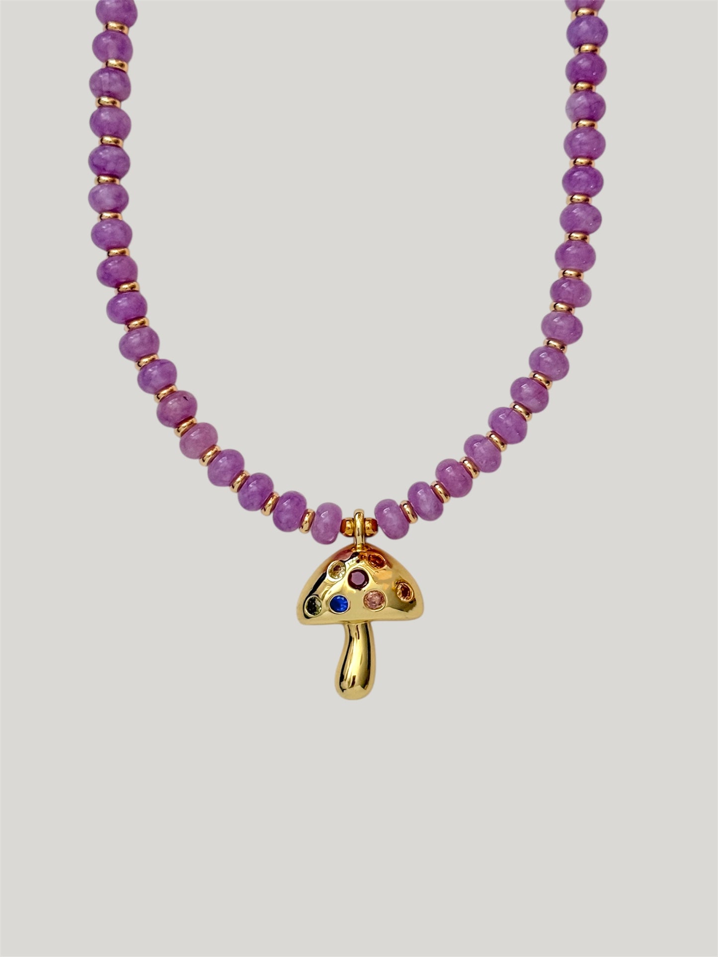 Iris mushroom necklace