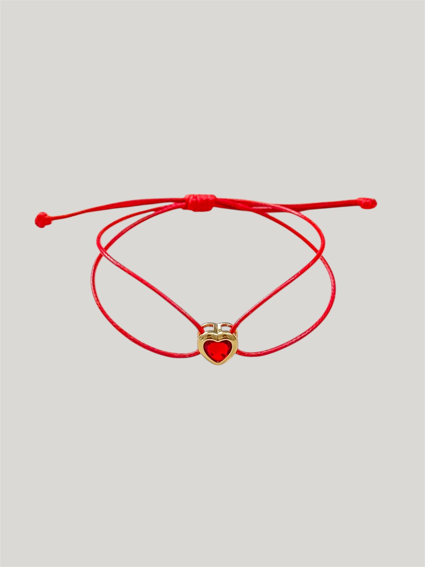 Heart red cord bracelet