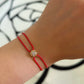 Sparkle red cord bracelet