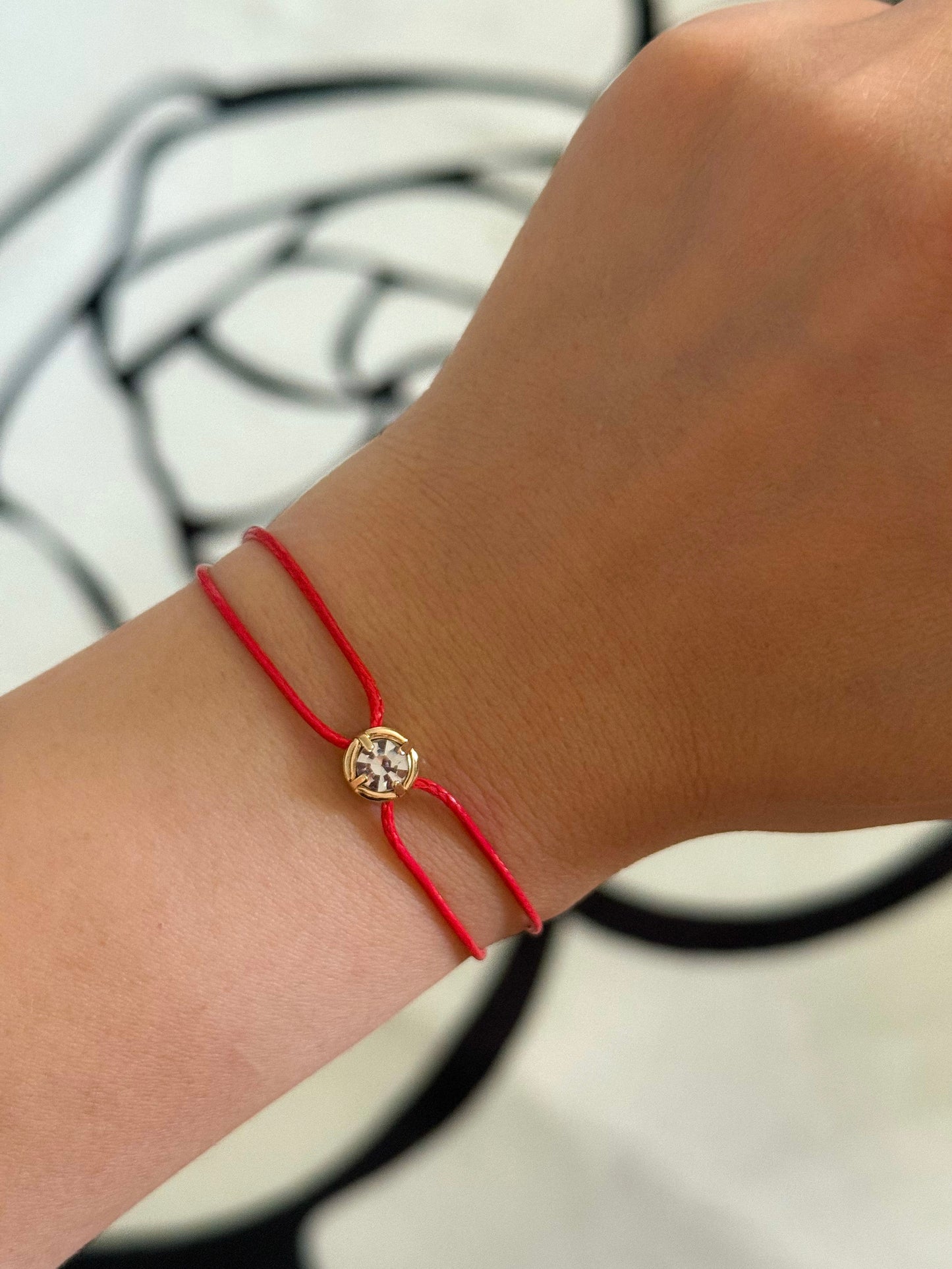 Sparkle red cord bracelet