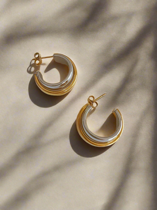 Two Tone Hoop Earrings