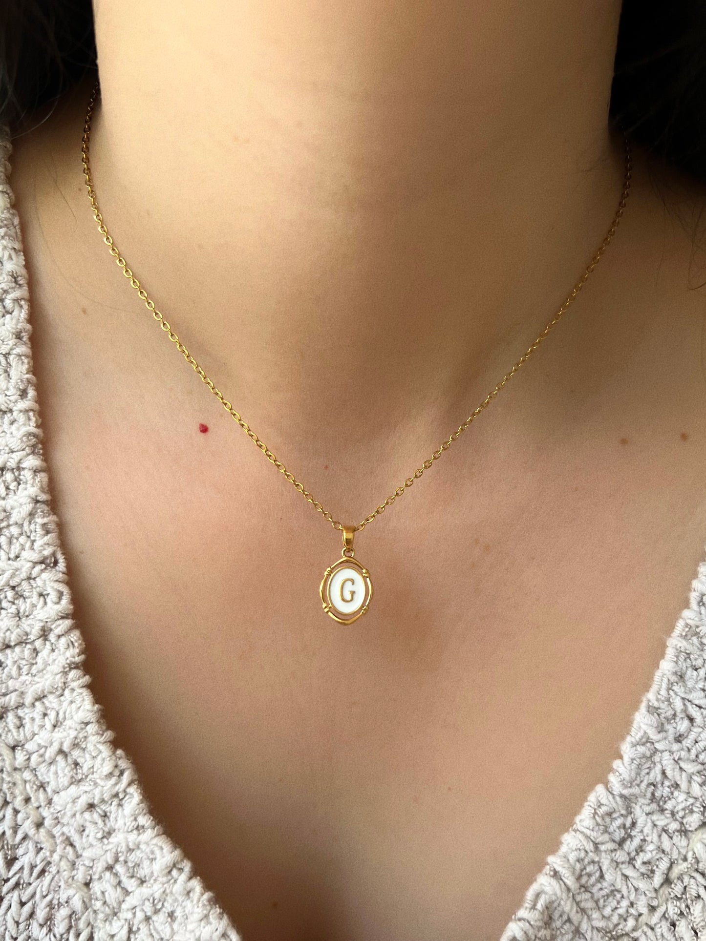Vintage initial charm necklace