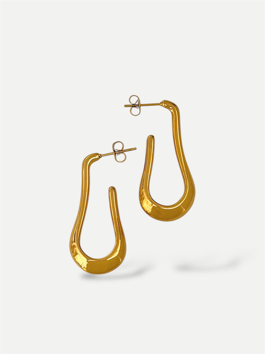 Pear hoop earring