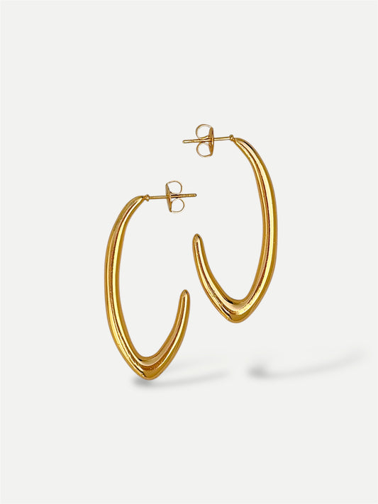 Long oval hoop earrings