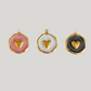 Enamel heart medallion charms