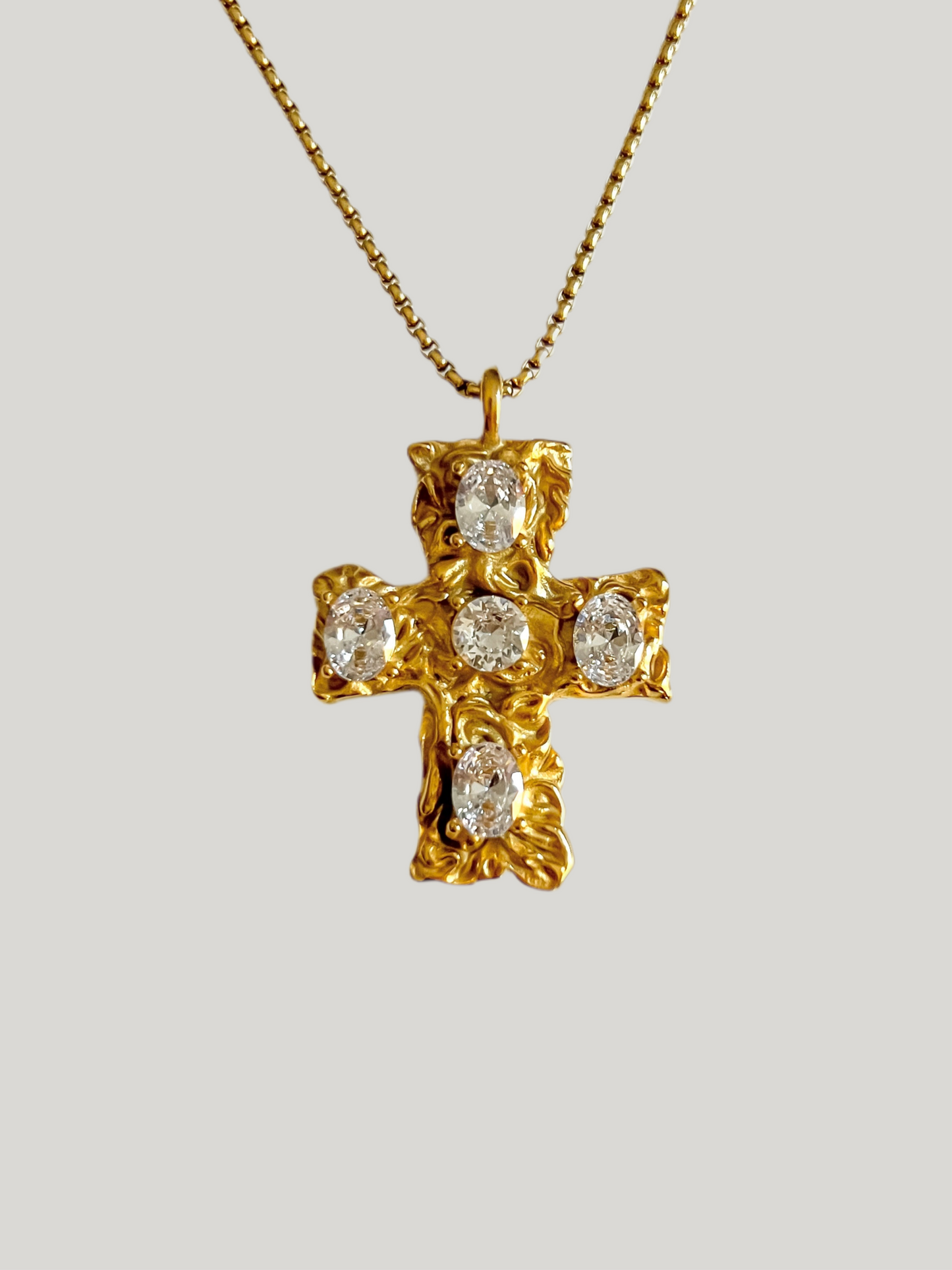 Statement cross necklace