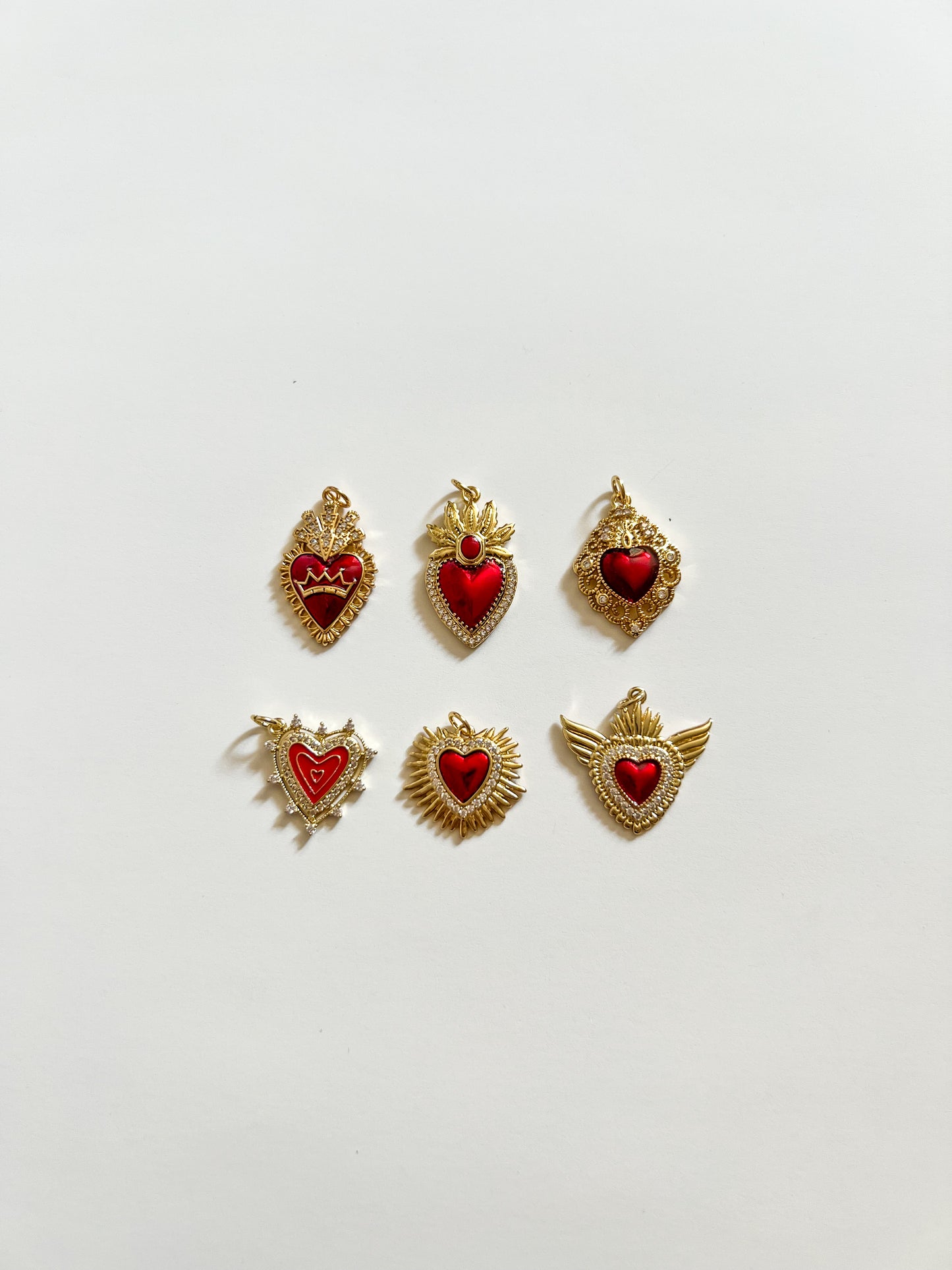 Bordeaux Heart charms