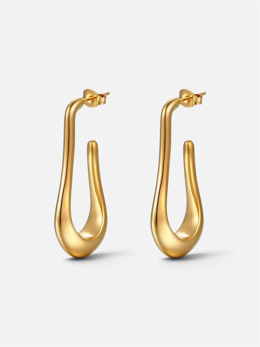 Pear hoop earring