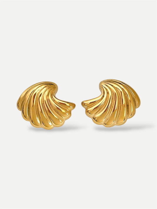 Wave oversized studs earrings