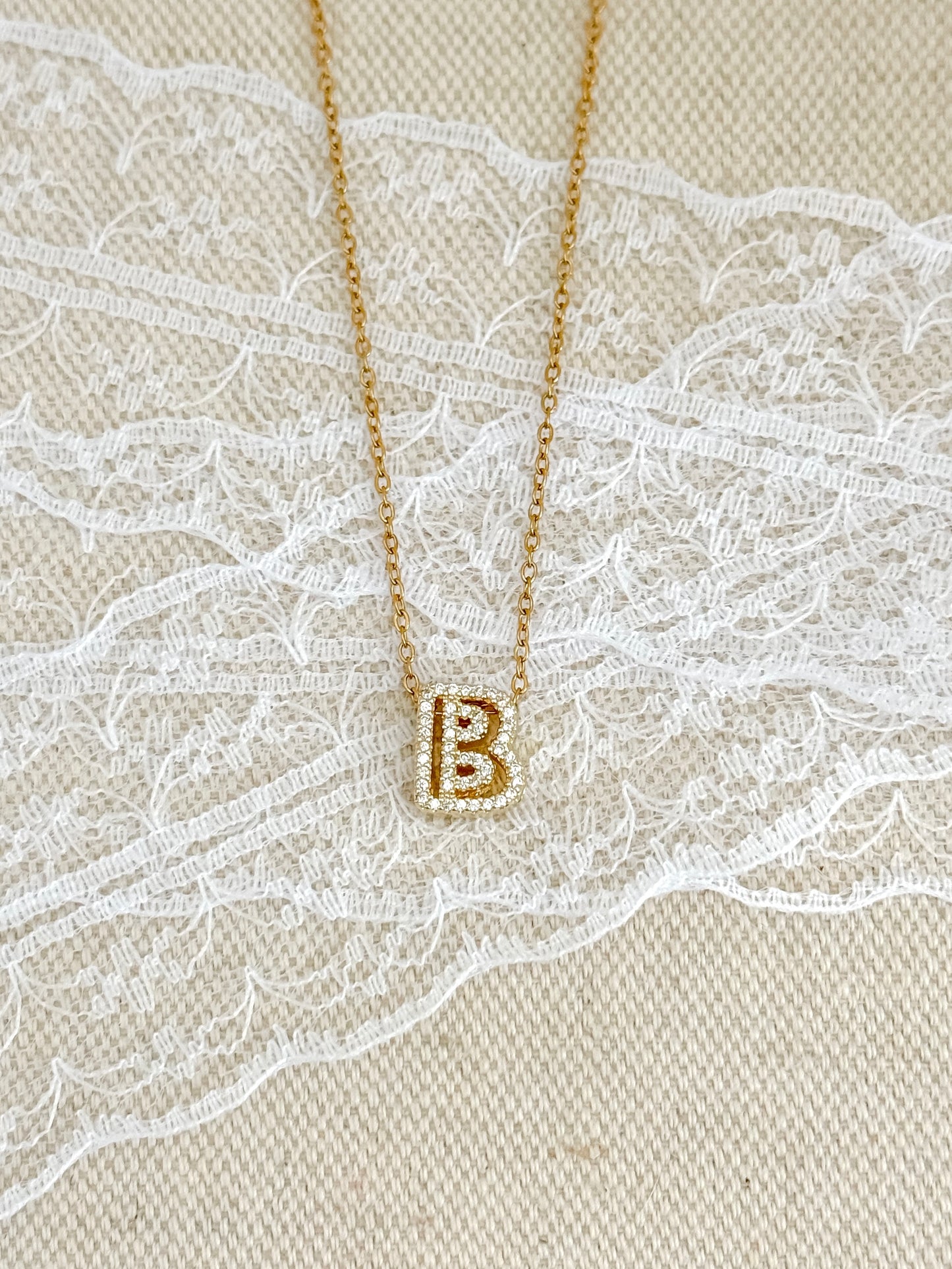 Disco initial necklace
