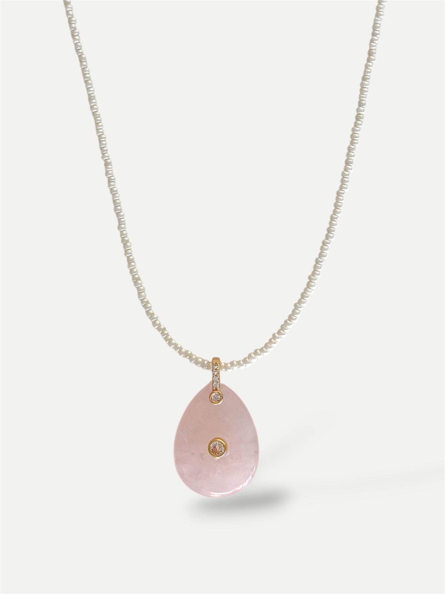 Drop natural stone beads necklace
