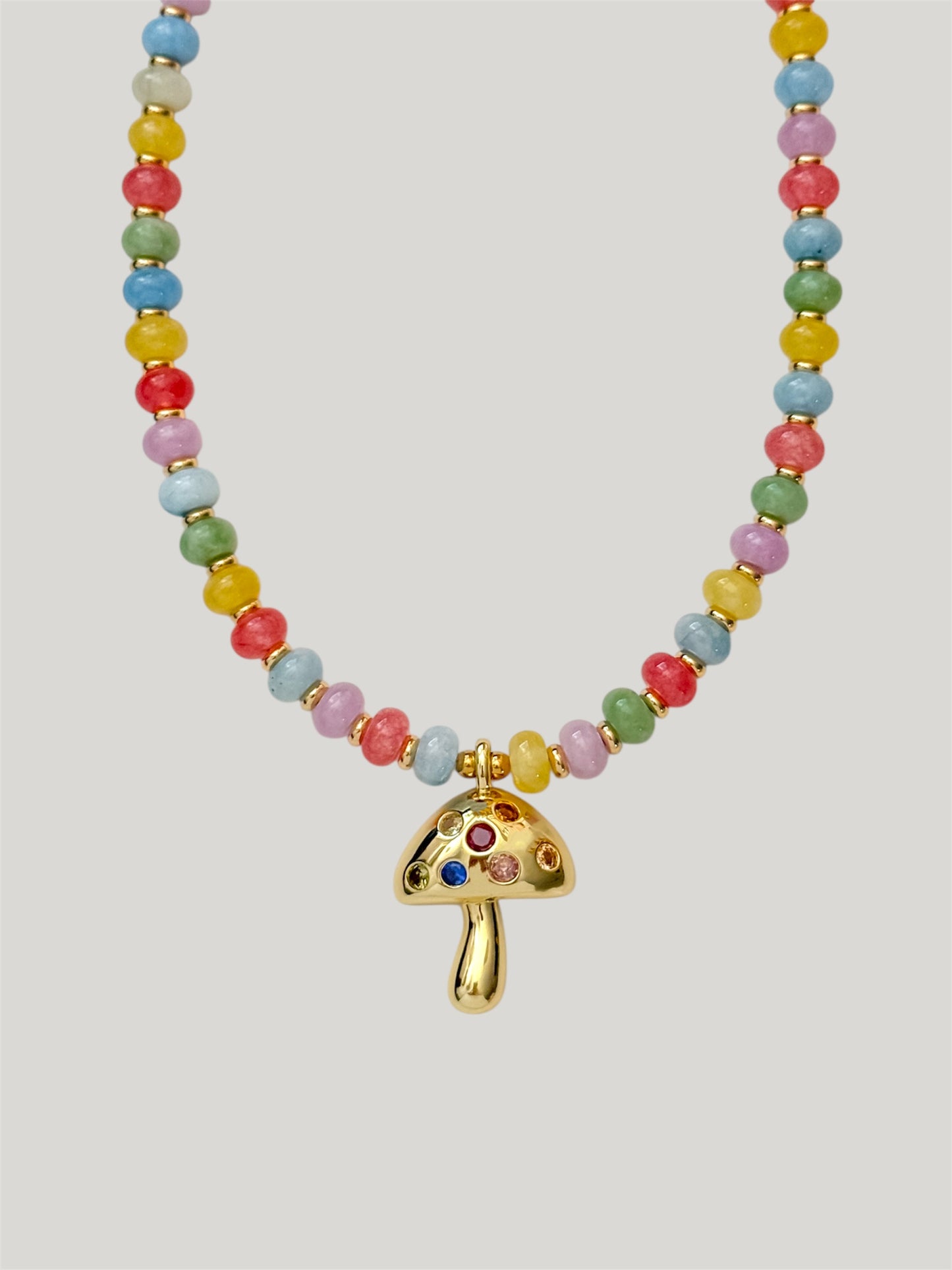 Iris mushroom necklace