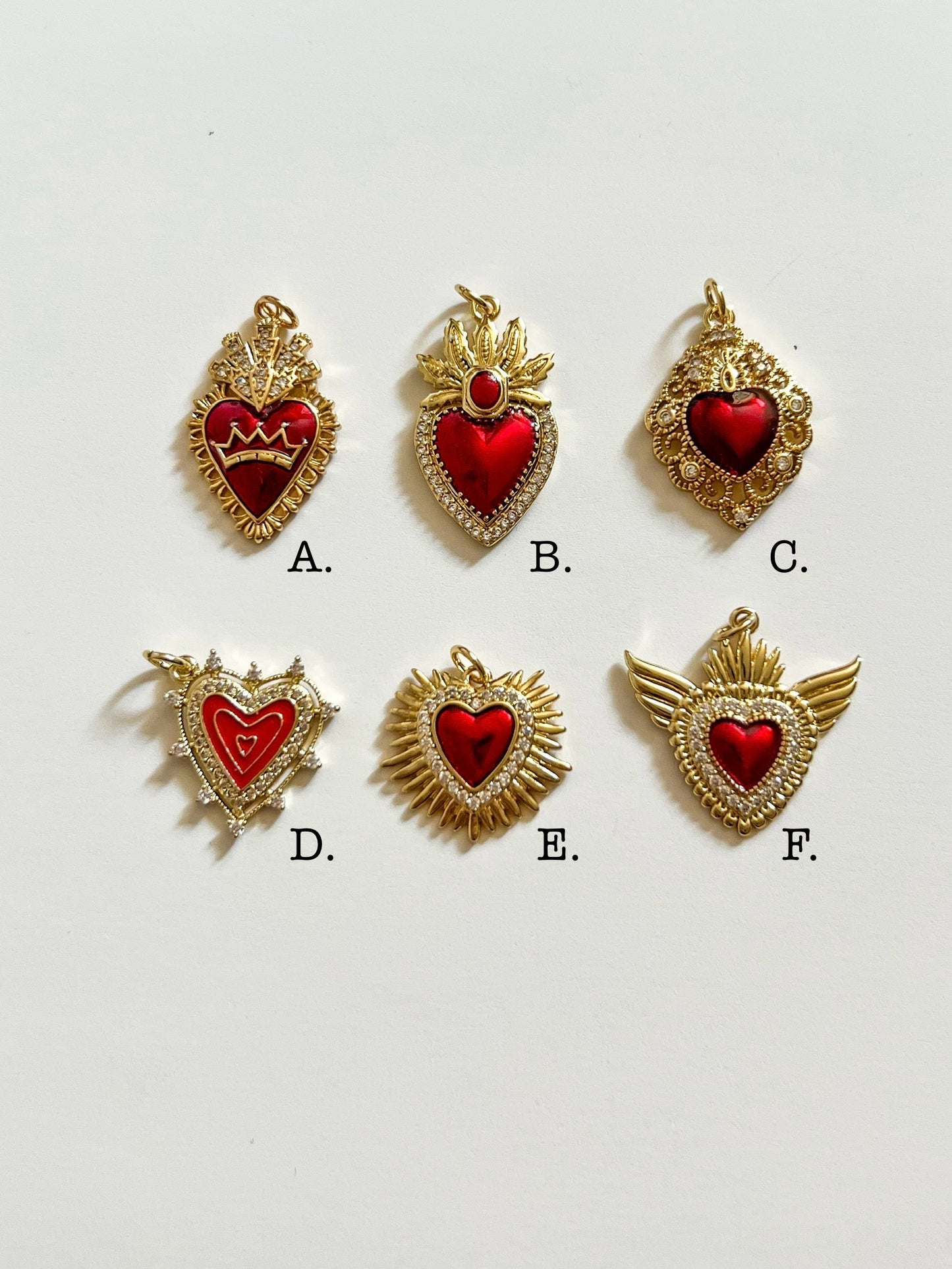 Bordeaux Heart charms