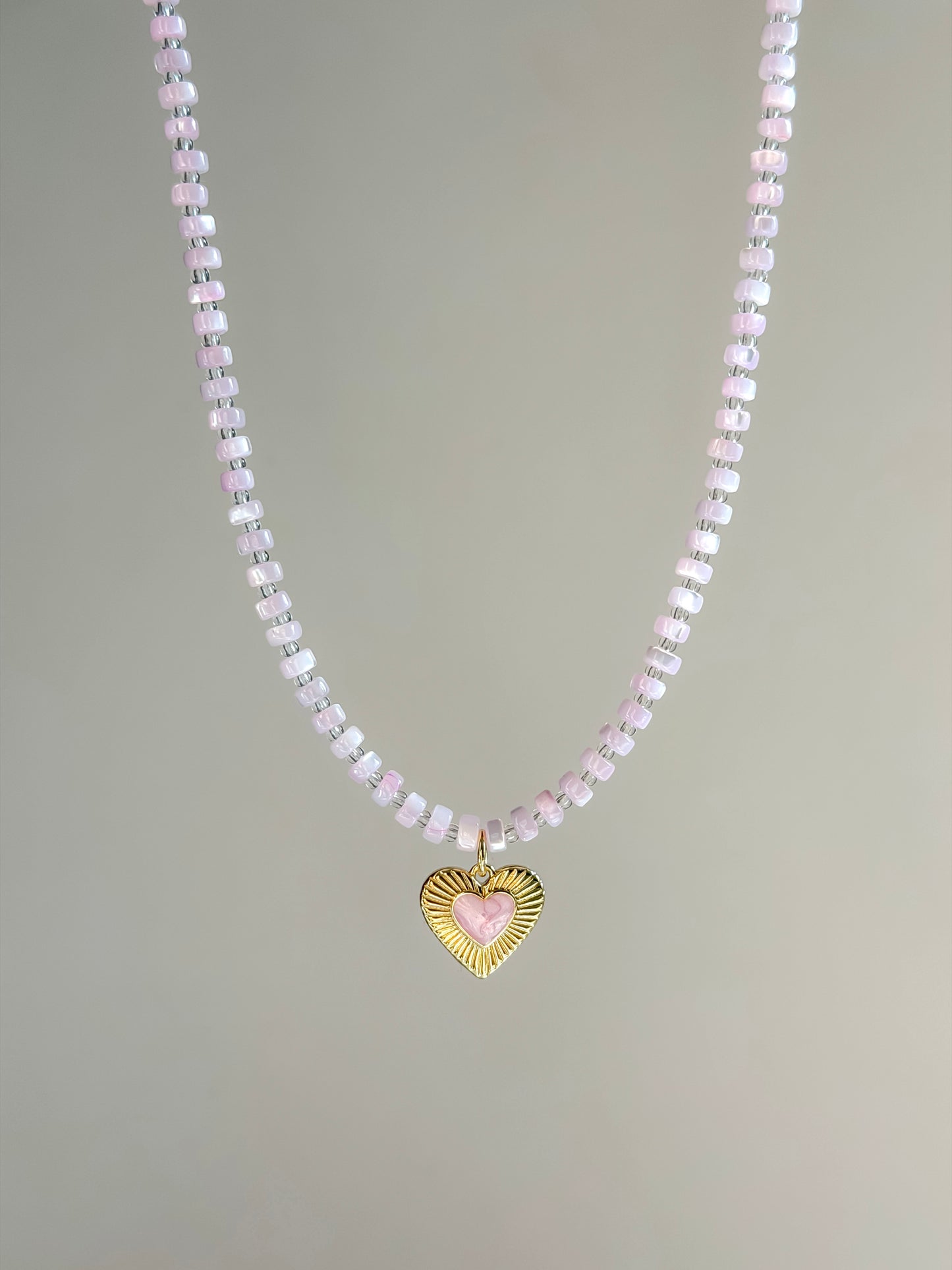 Blush heart necklace