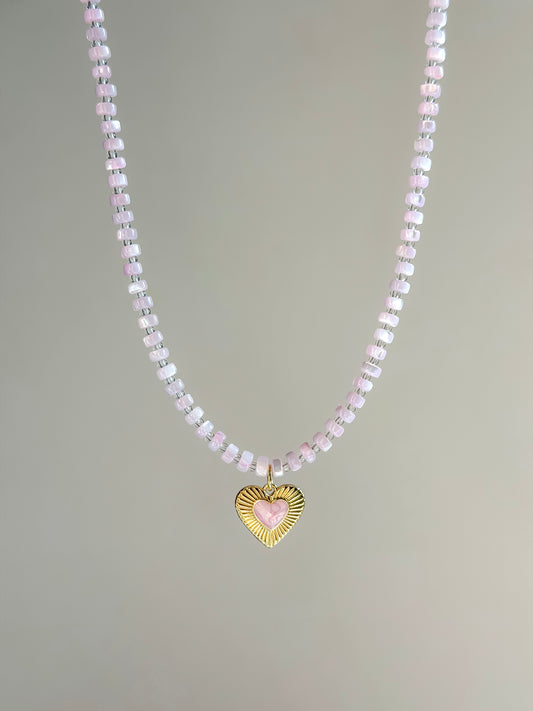 Blush heart necklace