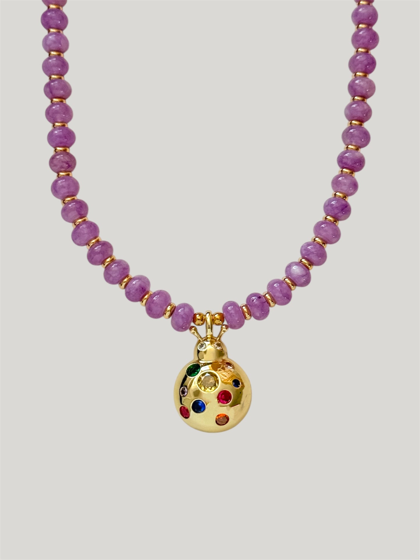 Iris ladybug necklace
