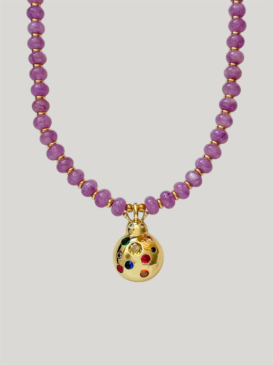 Iris ladybug necklace