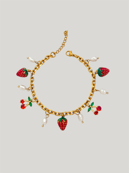 Berries and cream charms bracelet