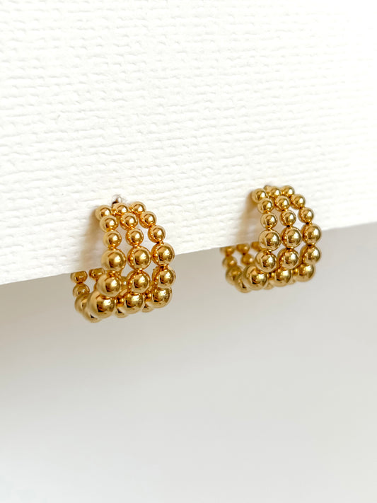 Bead layers hoop earrings