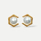Hexagon Pearl Earring