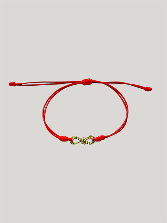 Double bow red cord bracelet