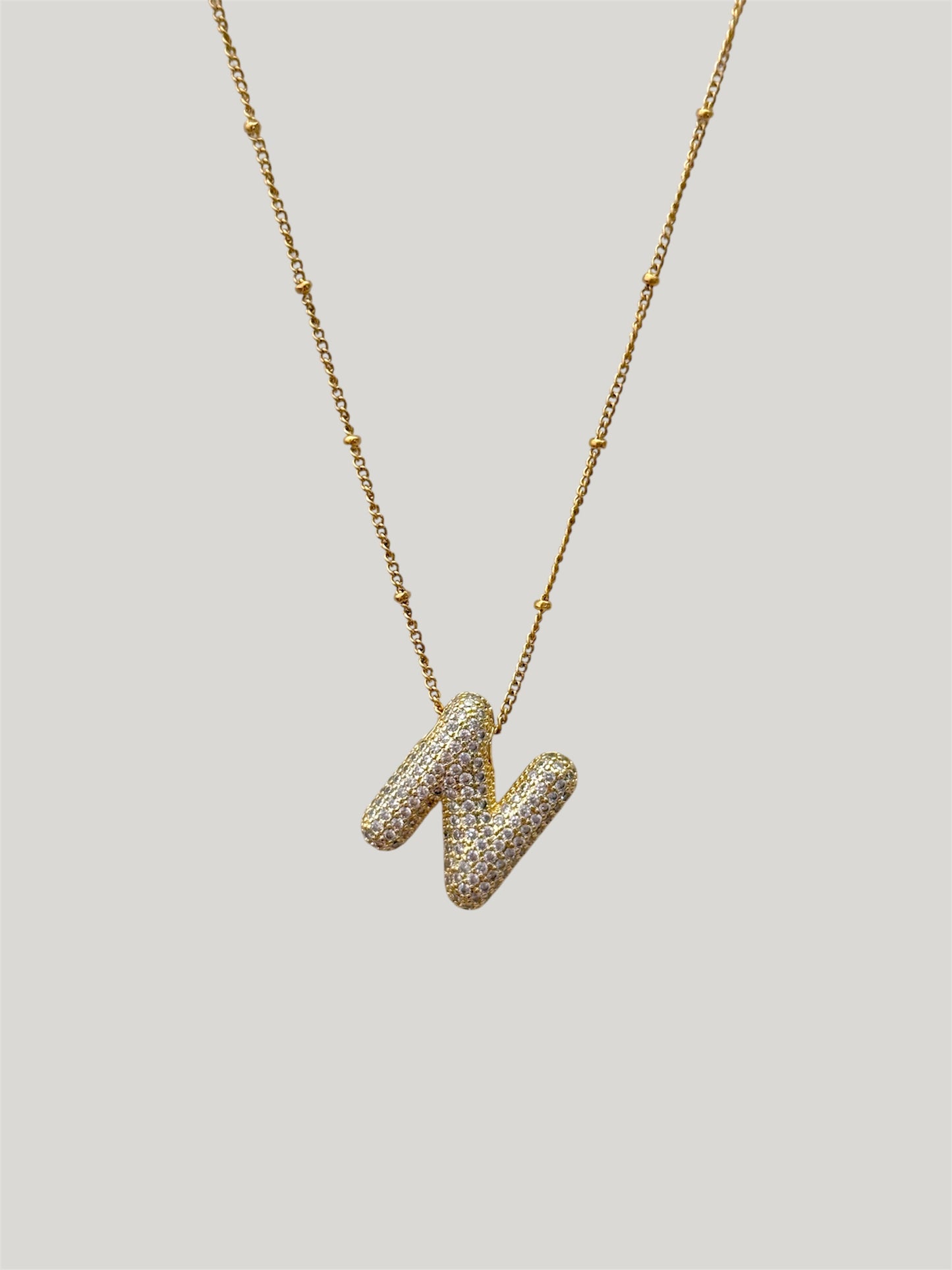 Sparkle Bubble Initial Necklace