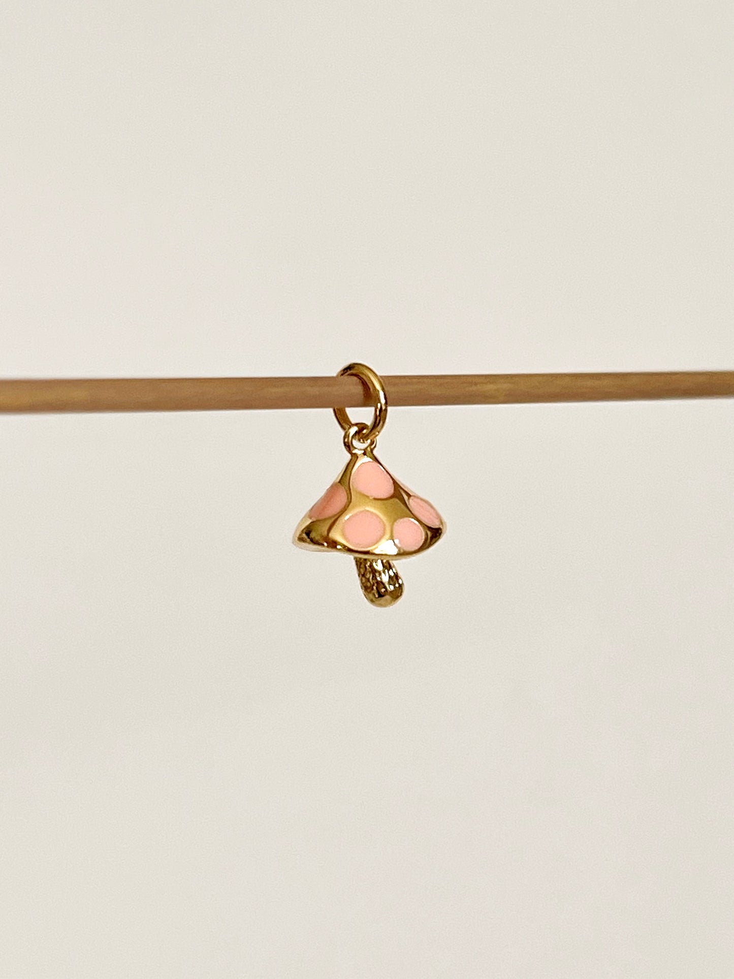 Pink mushroom charm